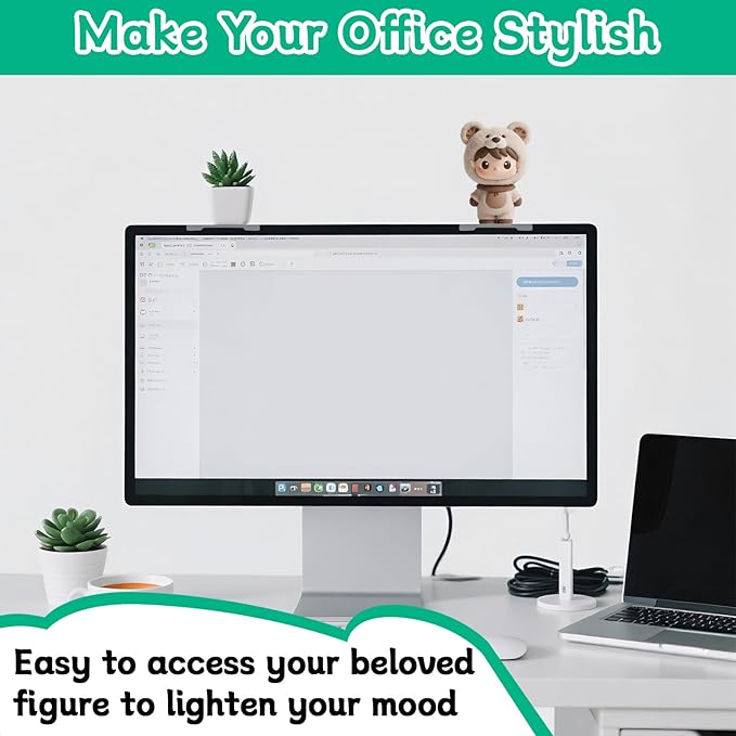 6PCs Acrylic Display Risers Stand Computer Monitor Clear Display Shelf Computer Screen Decor for Mini Figurine Home Office Desk Figures Organizer