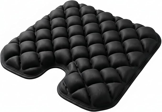 Inflatable Seat Cushion, Coccyx Cushion for Office Chair, Car & Wheelchair, Ergonomic Pressure Relief for Tailbone & Sciatica, Adjustable Firmness, Non-Slip Seat Pad for Long Sitting 16.6" × 15.8"