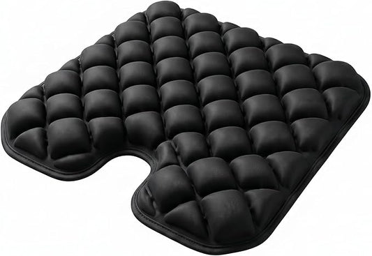 Inflatable Seat Cushion, Coccyx Cushion for Office Chair, Car & Wheelchair, Ergonomic Pressure Relief for Tailbone & Sciatica, Adjustable Firmness, Non-Slip Seat Pad for Long Sitting 16.6" × 15.8"