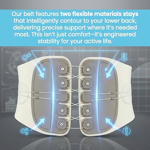 Adjustable Lumbar Support Back Brace with Dual Pulley System – Posture and Spine Support,Pelvic & Hip Support,Lower Back Belt for Daily Support, Sitting, Standing, Work & Light Lifting – Unisex，28"-48"