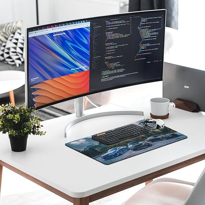 Car Large Mouse Pad Gaming R34 Sport Car Stance Mountain Landscape Desk Mat Big Mousepad Extended Keyboard Computer Pad Office Desk Organizers and Accessories 30x60cm, Style