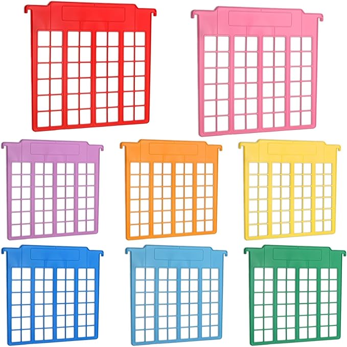 party greeting 8 Pack File and Folder Dividers 9x11.4 Inches Plastic Hanging Filing Cabinet Dividers Organizers Insertable File Separators Supplies for Office Drawer Organization (Rainbow)