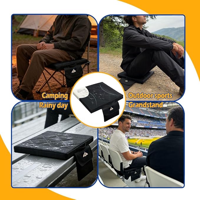 Stadium Seat Cushion Waterproof Summer Portable Bleacher Cushion with Memory Foam Seat Cushion Suitable for Sports Events Camping Travel