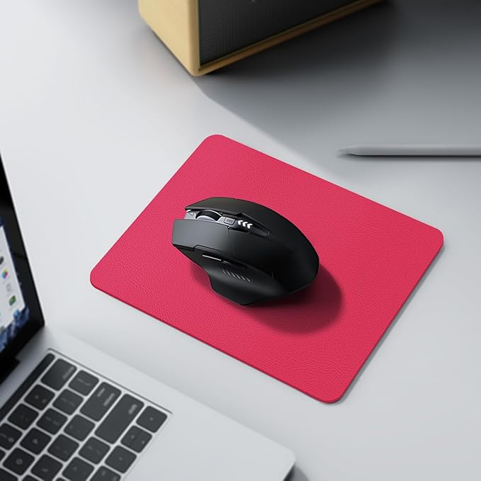 Leather Desk pad Protector, Office Mat, Large Mouse Mat, Non-Slip PU Leather Blotter, Laptop Desk Pad,Waterproof Laptop Computer Desk Keyboard Mat for Office/Work/Home/Decor (Rose, 11in*8in)