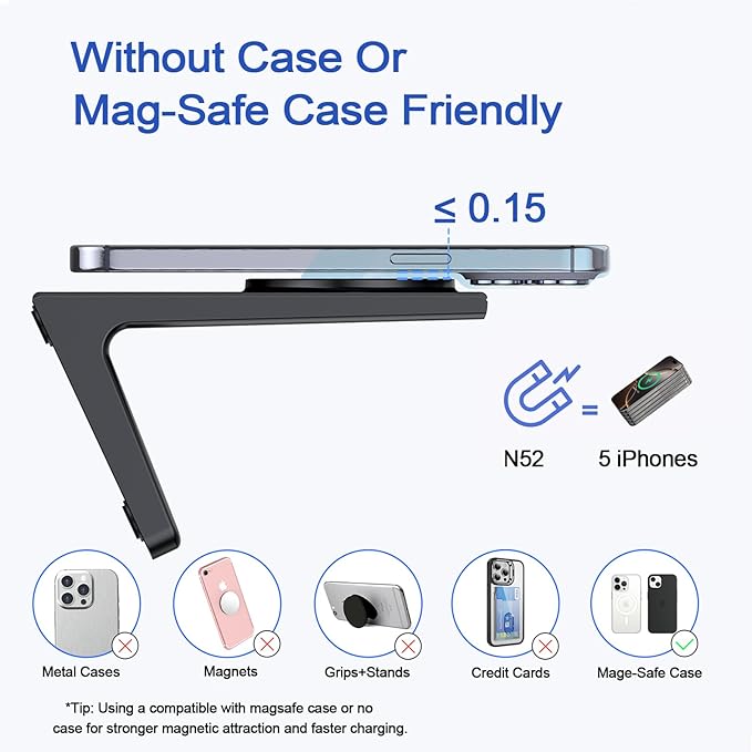 20W Wireless Charger Stand for iPhone, Wireless Charger Fast Charging Station for iPhone 17/16/15/14/13/12, Magnetic Phone Charger Stand for Desk/Bedside