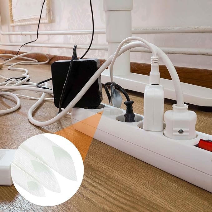 MECCANIXITY 10ft Braided Cable Sleeve, 9/32" ID 200C Heat Resistant 1500V Fiberglass Wire Insulation Cord Protector Organizer Wires Management for Motor Engine Fuel Line, White