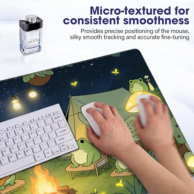 Large Extended Mouse Pad with Stitched Edges (35.4”x15.6”) - Waterproof Desk Mat, Non-Slip Rubber Base for All-Desk Coverage, Perfect for Gaming, Office, and Home