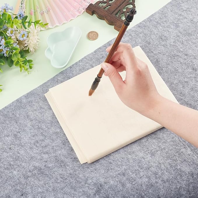 PH PandaHall 27.5 x 19.8 Inch Water Drawing Cloth, Gray Writing Felt Mat Chinese Calligraphy Mat Reusable Water Paper Felt Desk Pad for Painting Chinese Calligraphy Practicing Beginners