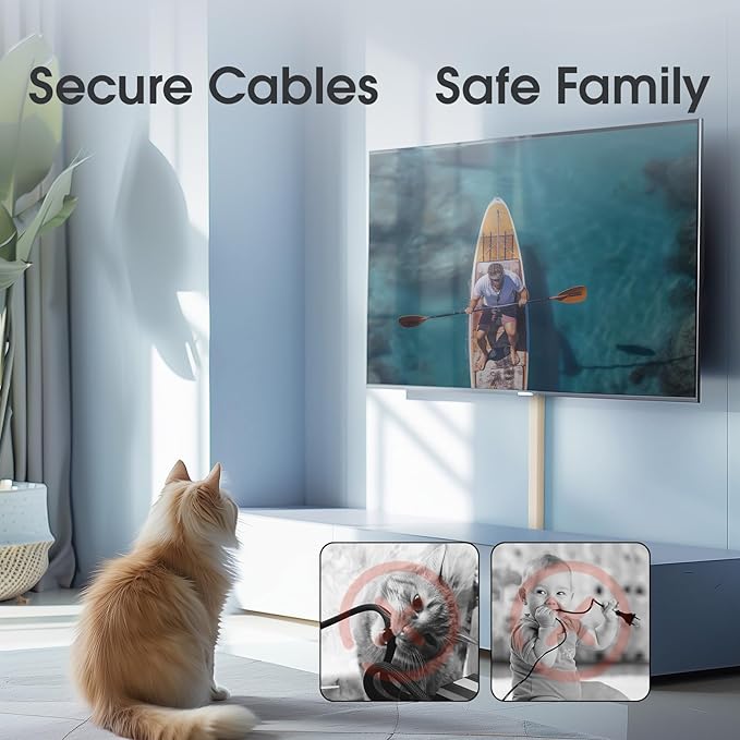 47in XX-Large Beige Cord Hider Wall Mounted TV, Pre-drilled Cord Cover, Wire Hiders for TV on Wall, Paintable Cable Cover, W2.36in H0.75in