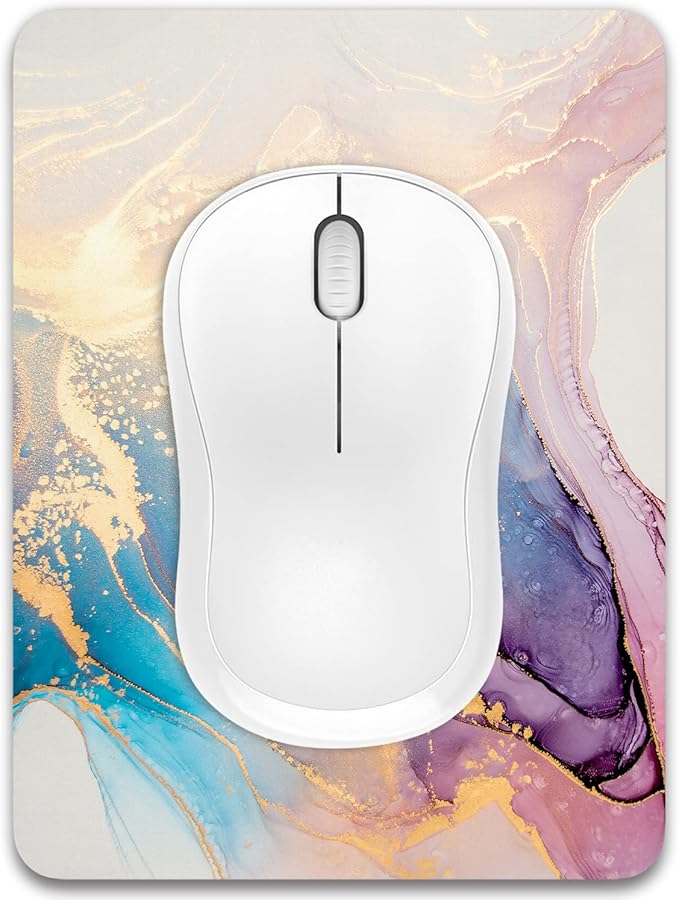 Dapesuom Small Mouse Pad, 6 x 8 Inch Thick Rubber Premium-Textured Non-Slip Portable & Washable Mini Mouse Mat for Women Men Wireless Laptops Keyboard Tray Gaming Work Office Travel, Abstract Marble