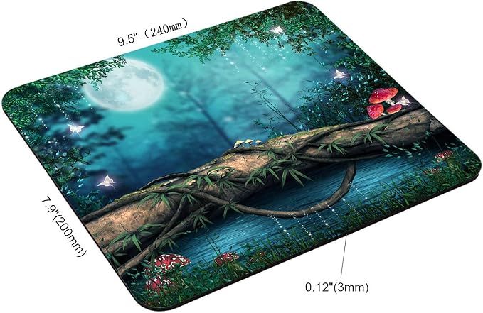 Mouse Pad, Enchanted Pond Mouse Pad, Washable Square Cloth Mousepad for Office Laptop, Non-Slip Rubber Base Mouse Pads for Wireless Mouse, Computer Mouse Pads for Desk