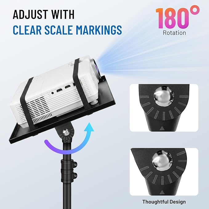 CAHAYA Projector Tripod Stand Adjustable: Height 29 to 65in Projector with Casters Universal Laptop Stand Portable Multifunctional DJ Rack Stand for Outdoor Movies Computer Book DJ Equipment CY0332