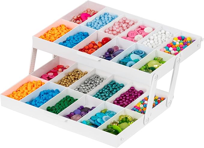 IRIS USA 2 Tier Drawer Organizer Expandable, Multi Level Smart Drawer Organizer with Dividers, Collapsible Drawer Storage for Kitchen, Bathroom, Makeup, Jewelry & Office