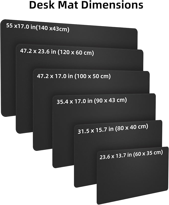 Leather Desk Pad Protector,Office Desk Mat,Large Mouse Pad, Non-Slip PU Leather Desk Blotter,Desk Cover mat,Waterproof Desk Writing Pad for Office and Home (Black,35.4" x 17")