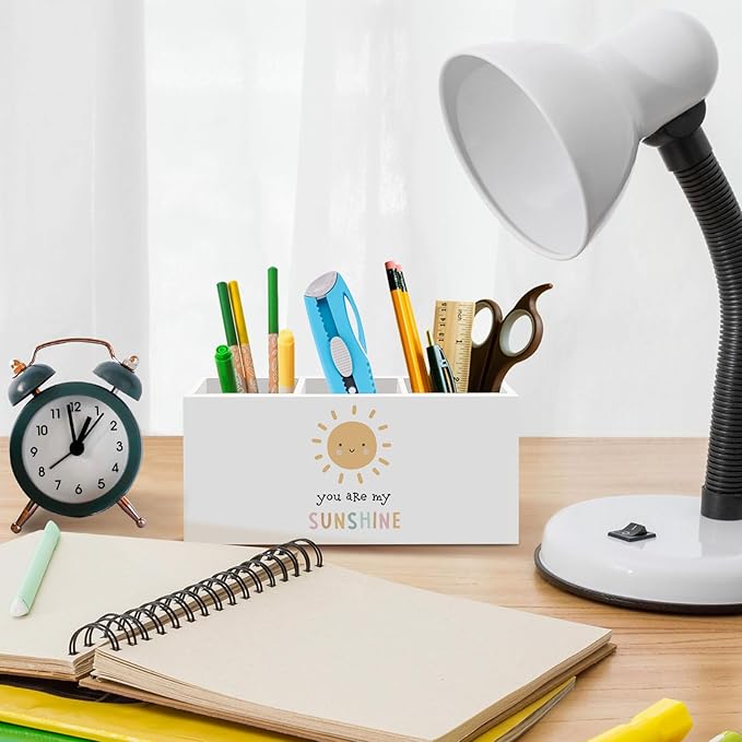 You Are My Sunshine Pen Pencil Holder for Desk, Inspirational Boho Sun Office Desk Accessories, Boho Sunshine Pen Holders Organizer for Kids Room Bedroom Playroom Nursery Classroom