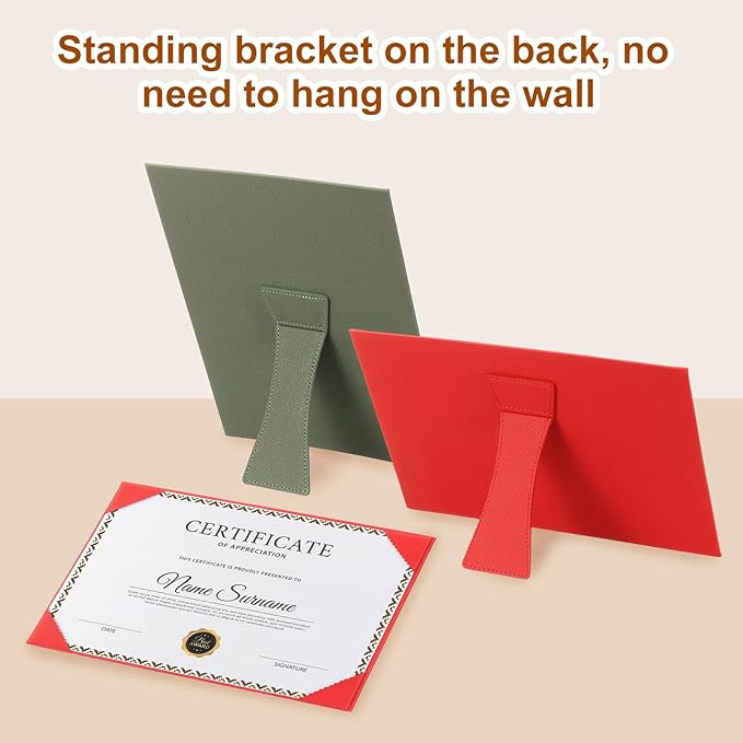 PATIKIL 8.5x11 Certificate Holder with Stand, Single-Sided Document Holders Horizontal for Award Diploma Graduation Achievement Business License, Green