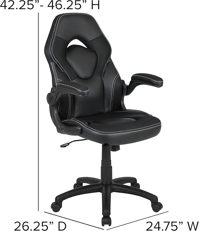 EMMA + OLIVER Black/Gaming Desk Bundle - Cup & Headphone Holders/Mouse Pad Top