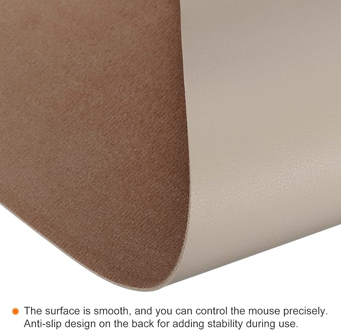 PATIKIL 28"x14" Desk Mat Protector, PVC Non-Slip Waterproof Mouse Pad Writing Mat for Office Home, Apricot