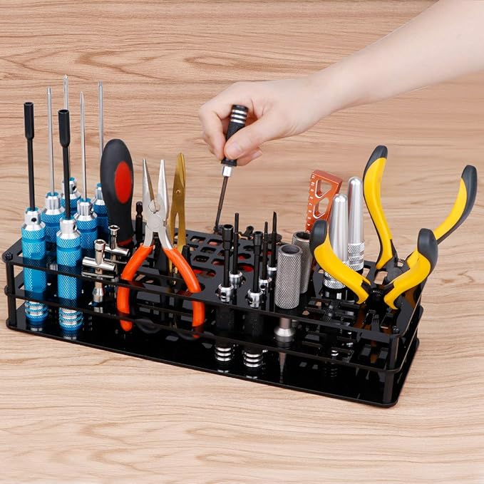 Screwdriver Storage Rack Screwdriver Organizers for Hex Cross Screw Driver RC Tools Kit Organizers 63 Hole