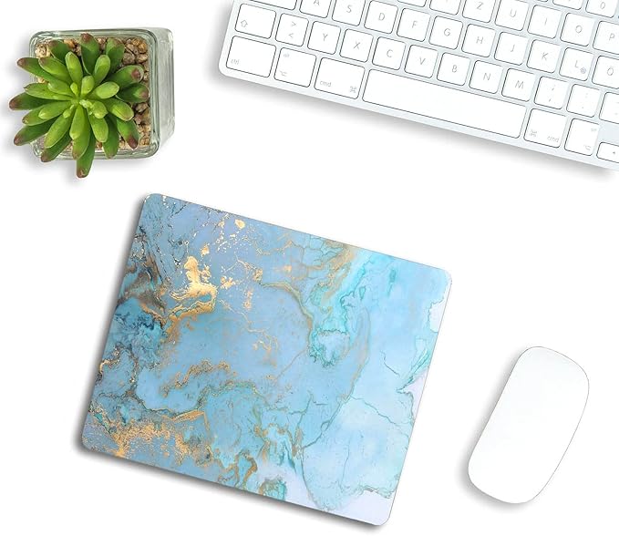 Colorful Marble Waterproof Anti-Slip PU Leather Desk Mouse Mat Pad PC Laptop Office Computer Home Mice Mat Stylish Office Gift 9.5"x7.9"x0.12" Inch(240mm x 200mm x 3mm)