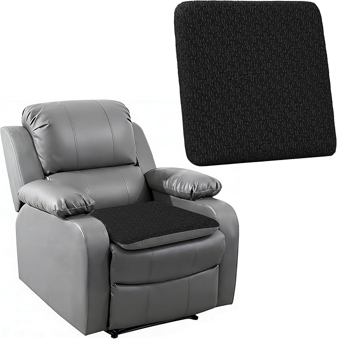 Ganondorf Extra Large Recliner Seat Cushion for Elderly Tufted Furry Booster Foam Cushion, Pressure Relief for Long Sitting Orthopedic Chair Cushion for Recliners Office Chairs, Black