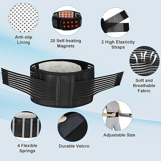 Back Brace for Lower Back Pain Relief, Lumbar Support Belt for Work for Men&Women with Magnet, 4 Reinforced Stay, Self Heating Adjustable Back Support for Sciatica,Herniated Disc,Scoliosis (X-Large)