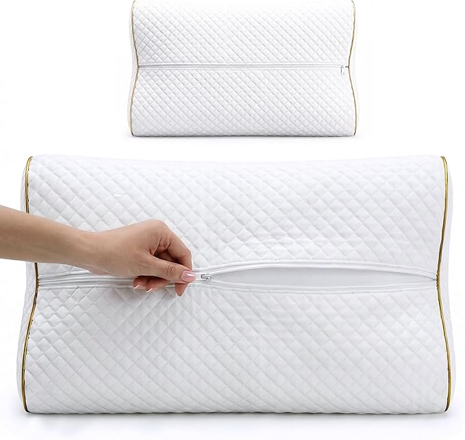 4-Layer Queen (2-Pack), Contour Pillow, Side Sleeper, Orthopedic, Neck Support, Pillow for Neck Pain, Pillow for Side Sleepers, CertiPUR-US