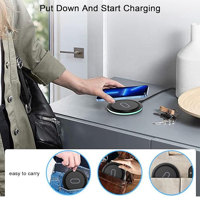 15W Wireless Google Charger Fast Charging Pad for Google Pixel 10A 10 9A 9 Pro XL Fold 8 7 6 Pro 8A 7A,Samsung Galaxy S26 S25 S24 Ultra S23 FE S22 Z Flip Fold7 6,Wireless Charger Station Fast Charging