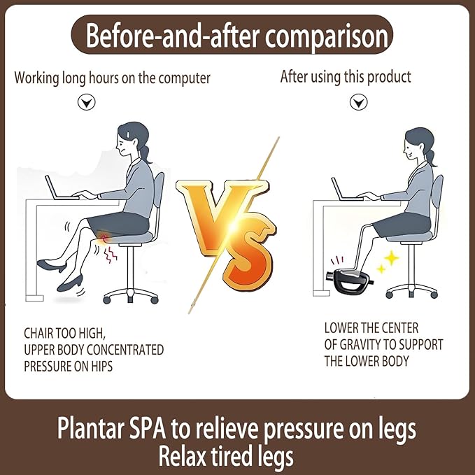 Under Desk Foot Rest for Office, Adjustable Ergonomic Accessories Portable Small Foot Stool Massager, Computer Foot Hammock Rest for High Gaming Chair Tall Footrest for Couch(Black)
