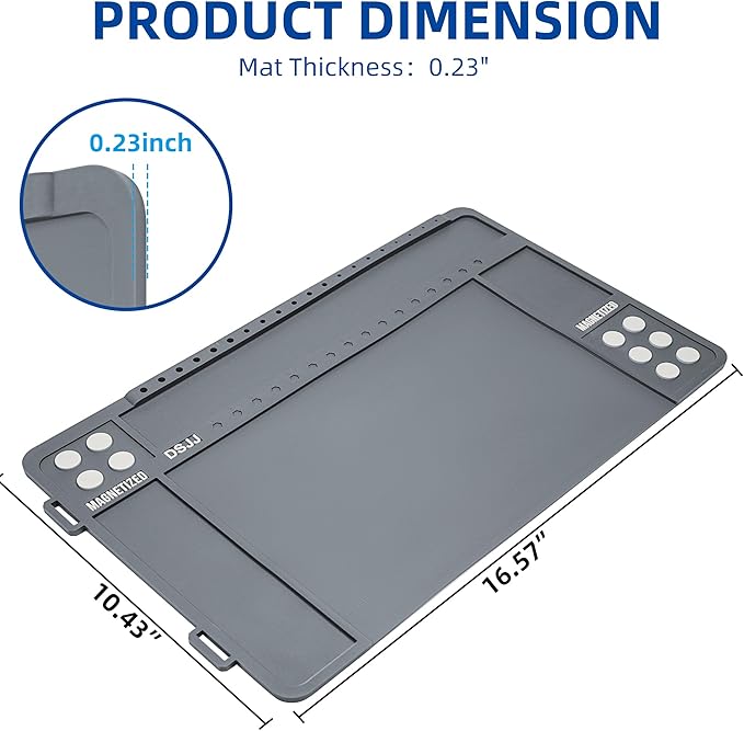CKPART Gun Cleaning Mat, Premium Magnetic Pad With Organizer Parts Tray, Anti-Slip Rubberized Pistol Mat, Protective Workbench Mat for Gun Cleaning (16.5"x 10.43")