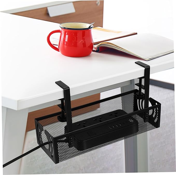Veemoon Cable Management Tray Clamp Design Hide Cables Wall Wire Organizers for Cords under Desk Cord Management Holder