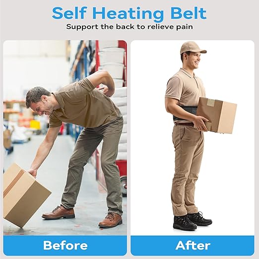 Back Support with Magnet, Tourmaline Magnetic Back Braces for Lower Back Pain Relief, Self Heating & Soothing Back Support Belt, Lumbar Support Belt for Herniated Disc/Sciatica (Small)