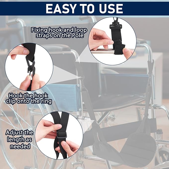 2 Pcs Wheelchair Leg Rest Footrest Hammock Adjustable Footrest Hanging Foot Sling Wheelchair Accessories for Foot Rest Replacement