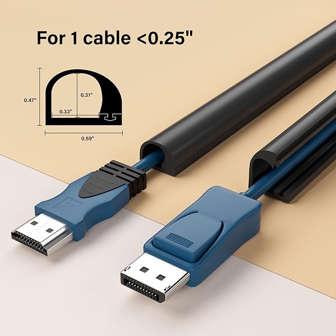 Cord Hider for Wall Mounted TV, 78" One Cable Cover with Side Open, Flexible Silicone Wire Raceway Management,Self-Adhesive Cord Organizer,Wire Concealer Channel, Black