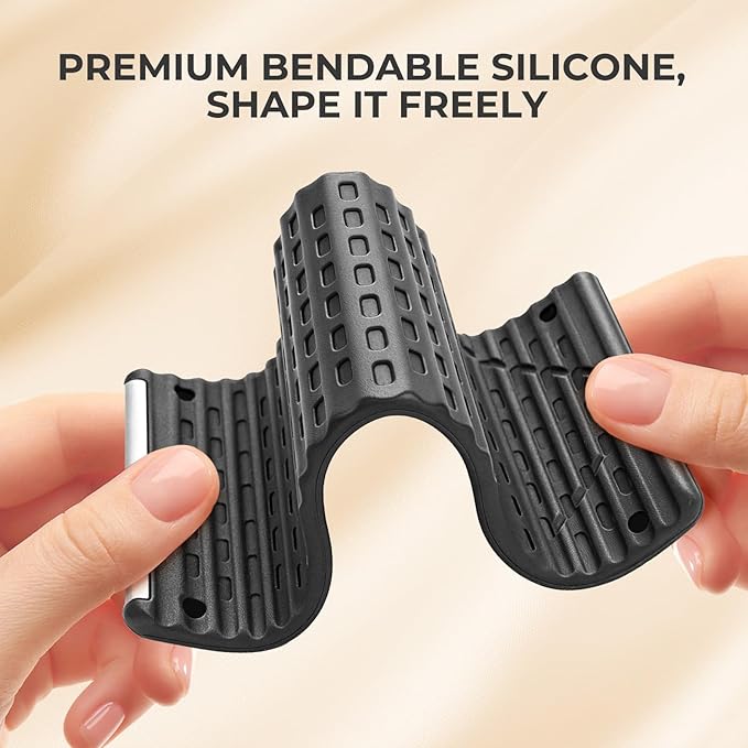 SEANCHEER 2026 Portable Foldable Phone Stand,Flexible Silicone Aluminum Phone Holder, Hands Free Adjustable,Anti-Slip&Scratch Cellphone Desk Travel Stands for iPhone,Tablet,Laptop