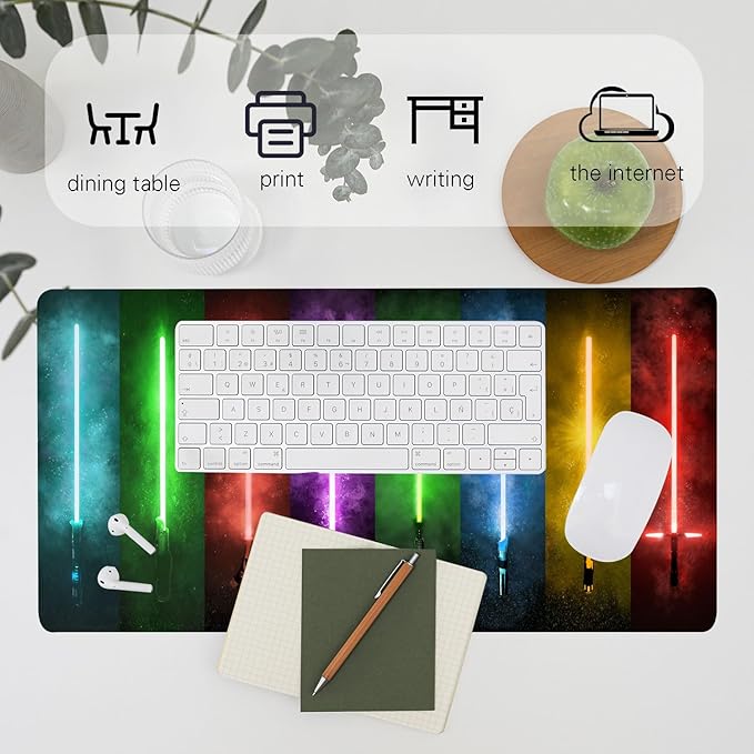 Large XL Mouse Pad,Super Thick Waterproof Large Gaming Mousepad with Stitched Edge,Mouse Computer Desk Accessories,Non-Slip Base Mouse Keyboard Mat 650 * 300 * 3 mm