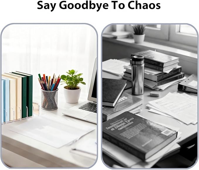 2 Pcs Acrylic Clipboard Holder 7 Slots Clipboard Organizer Display Stand Storage Rack Document Typing Paper Stand Menu Display Receipt Holder for Classroom Office School Teacher No Assembly Required
