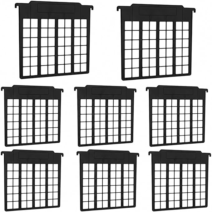 party greeting 8 Pack File and Folder Dividers 9x11.4 Inches Plastic Hanging Filing Cabinet Dividers Organizers Insertable File Separators Supplies for Office Drawer Organization (Black)