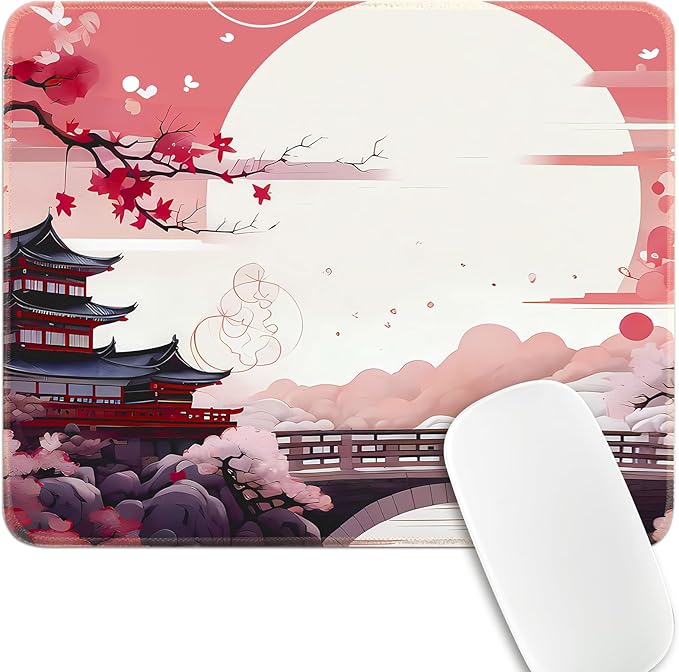 FreeNook Japanese Small Gaming Mouse Pad 10.2 x 8.3 in Computer Mouse Pad Anime Gaming Mousepad, Expanded Architecture Cute Desk Pad with Nop-Slip Suitable for Home Office