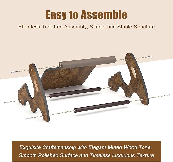 Upgraded Foot Rest Under Desk- Wooden Ergonomic Adjustable Rocking Foot Stool Under Desk with Soft Crossbar, 3 Height & Angle Settings, Non-Slip Surface for Improved Posture,Home & Office