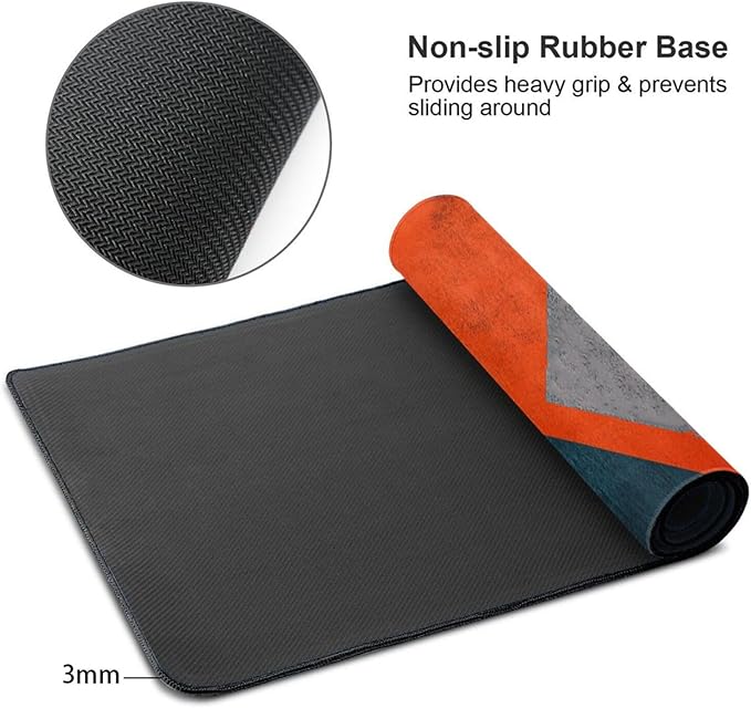 Modern Art Extended Mouse Pad 48" x 24", Abstract Design Desk Mat, Non-Slip Rubber Base, Large Surface for Gaming and Office, Durable, Waterproof, Vibrant Geometric Colors