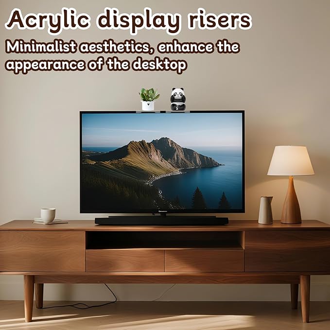 TBWHL 4pcs Acrylic Display Shelf, Computer Screen Display Stand for Anime Figure, Shelf Risers for Figures, Riser Stand for Decoration and Organizer for Desk, Computer Monitor Decor Figurines