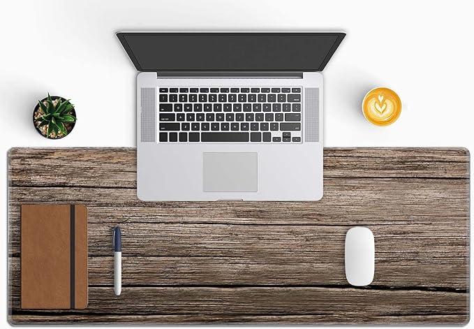 Old Wood Desk Mat Mouse Pad XL Extended Large Gaming Desk Pad Mousepad, Wood Computer Laptop Keyboard and Mouse Mat, Desktop Protector Mat for Women Men Office 31.5x11.8 in