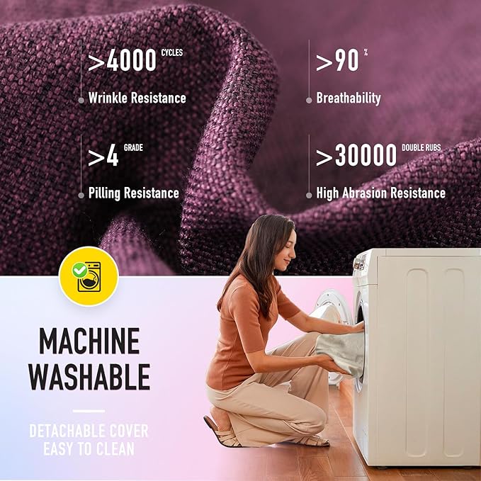 SUNROX Cooling Gel Memory Foam Chair Cushions, 2.6" Thick U-Shaped Dual-Layer Comfort Dining Chair Pads, Non Slip Seat Cushion with Ties for Indoor Kitchen Office 17"x16" Set of 4, Dusty Lavender