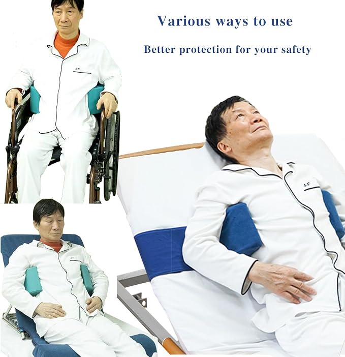 Wheelchair Lateral Support Cushion, Wheelchair Back Support Cushion for Positioning, Lateral Foam Wedge Cushion for The Elderly (Blue)(Waist Rest)