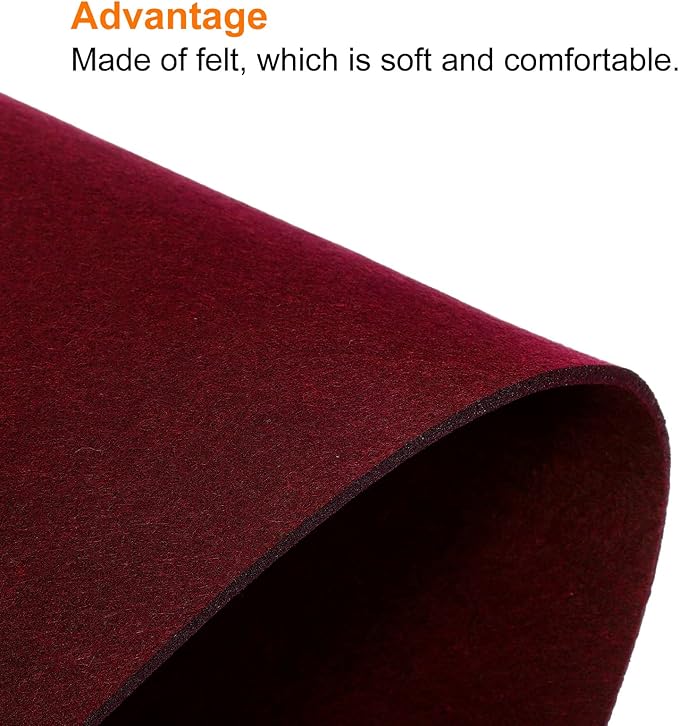 PATIKIL 35"x13" Desk Mat Protector, Felt Dual Side Mouse Pad Writing Mat for Office Home, Red