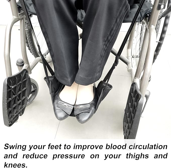 Wheelchair Footrest Hammock, Adjustable Hanging Foot Sling for Foot Rest Replacement, Wheelchair Accessories Leg Rest Support Strap