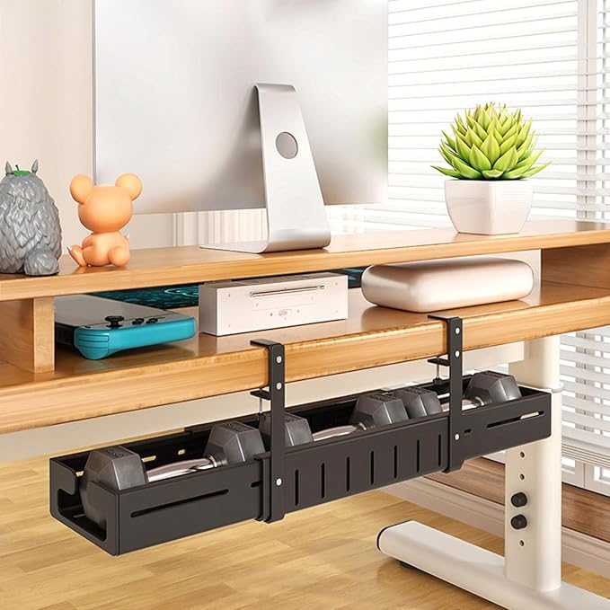 Not Drilling Installation Cable Holder Perfect for Desk with Large Capacity to Store Power Strips and Hide Wire Neatly Unraveled Cable Tray