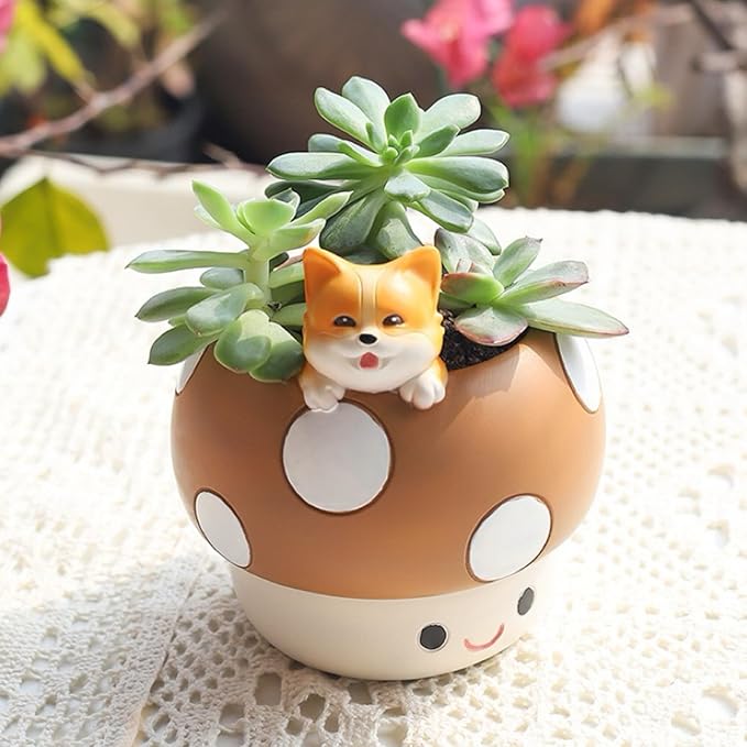 Cute Small Pen Pencil Holder, Kawaii Resin Cat Dog Dinosaur Rabbit Animal Paper Clip Toothbrush Mini Storage Organizer Office Desk Decorations