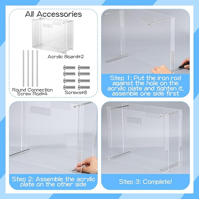 Dispowreath 12 Hanging File Folder with Acrylic Organizer for Desk Clear File Storage Box with Side Handles for Letter/ A4 Size 13.58'' x 5.5'' x 10.43'', Office Home Work Use